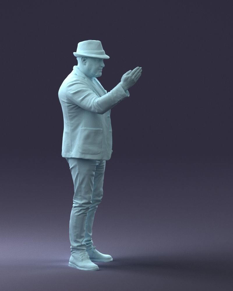 000041 Man With Hat 1213 3dp 3D print model_13