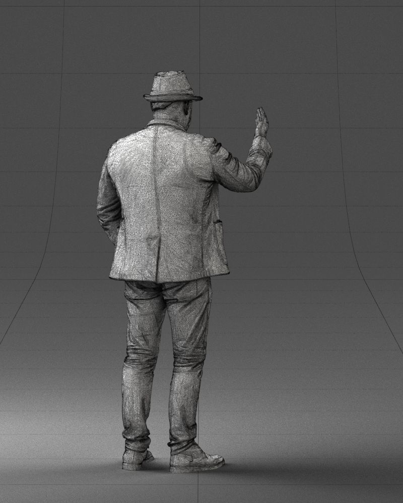 000041 Man With Hat 1213 3dp 3D print model_20