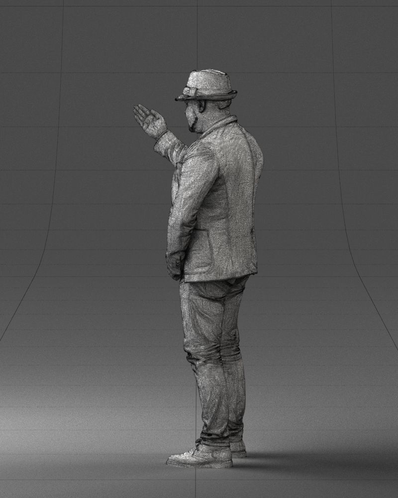000041 Man With Hat 1213 3dp 3D print model_26