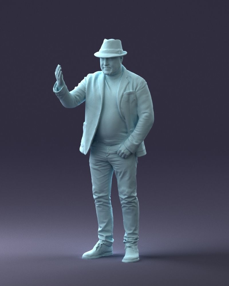 000041 Man With Hat 1213 3dp 3D print model_37