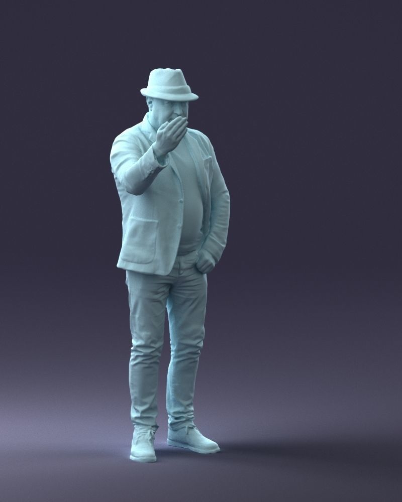 000041 Man With Hat 1213 3dp 3D print model_10