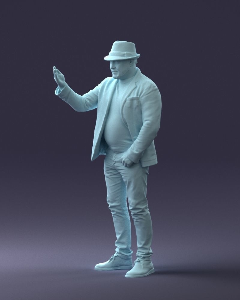000041 Man With Hat 1213 3dp 3D print model_31