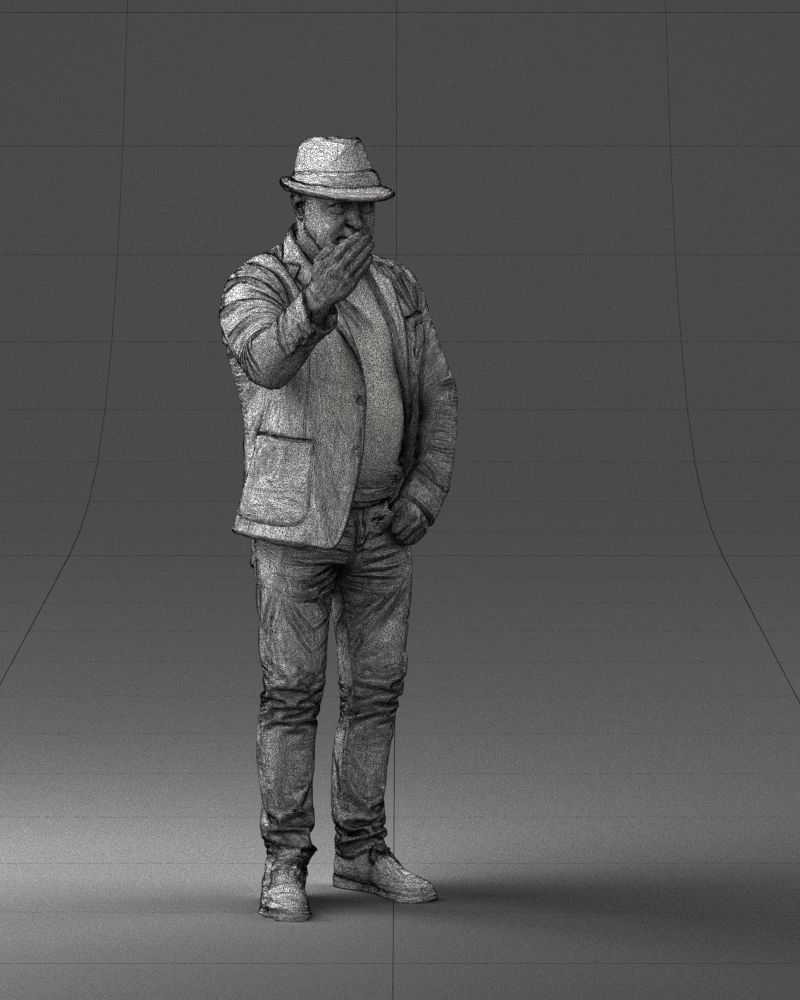 000041 Man With Hat 1213 3dp 3D print model_11