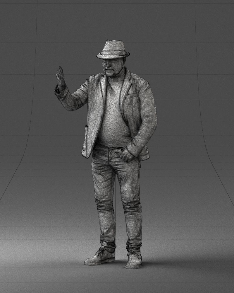 000041 Man With Hat 1213 3dp 3D print model_38