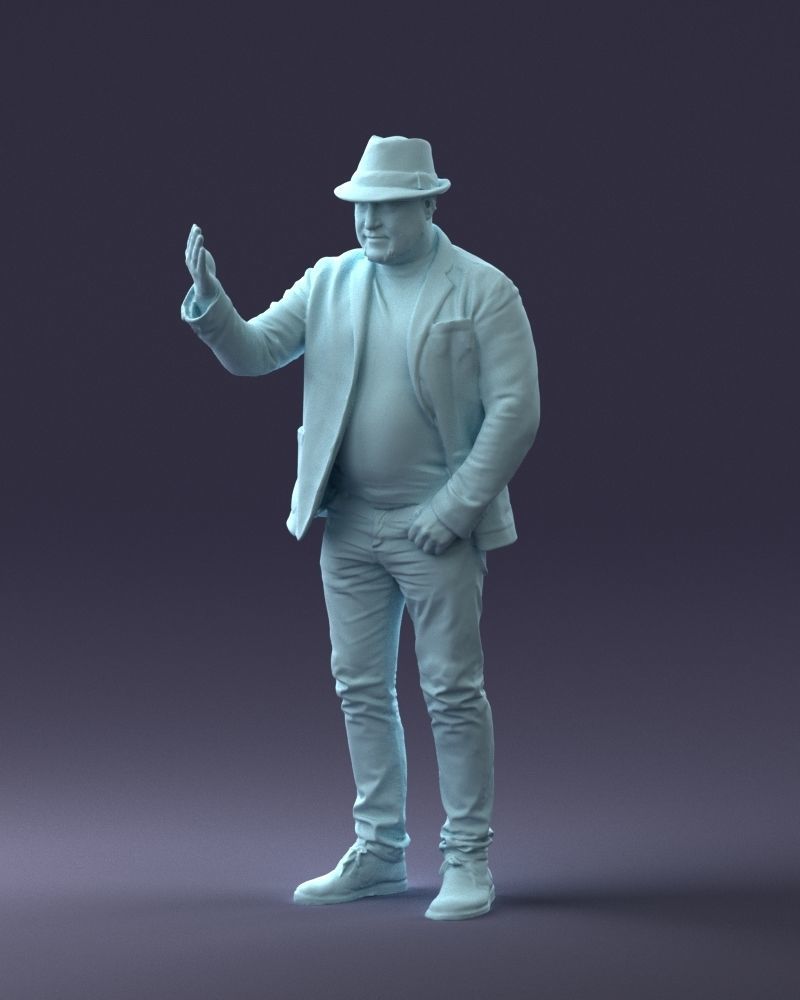 000041 Man With Hat 1213 3dp 3D print model_34