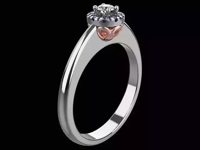 004 Engagement halo ring 010ct