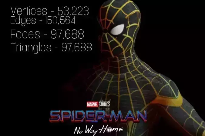 spider man no way home suit 3D model