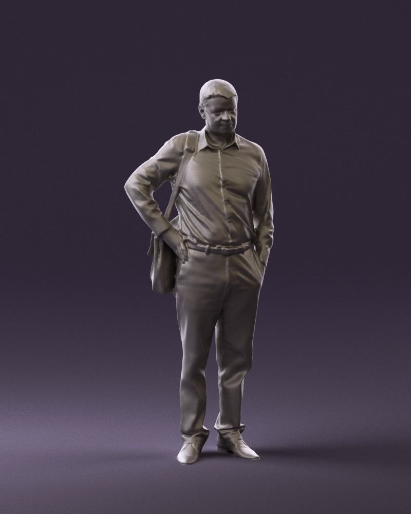 Man in checkered tshirt bag on side 0832 3D Print Ready 3D print model_4