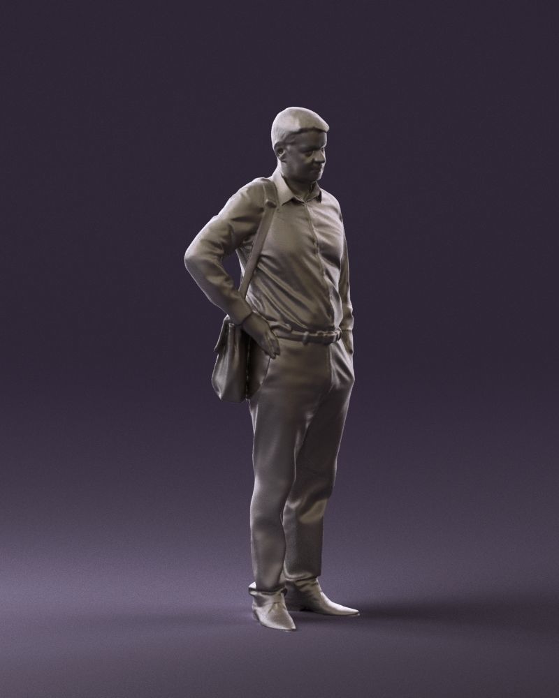 Man in checkered tshirt bag on side 0832 3D Print Ready 3D print model_6
