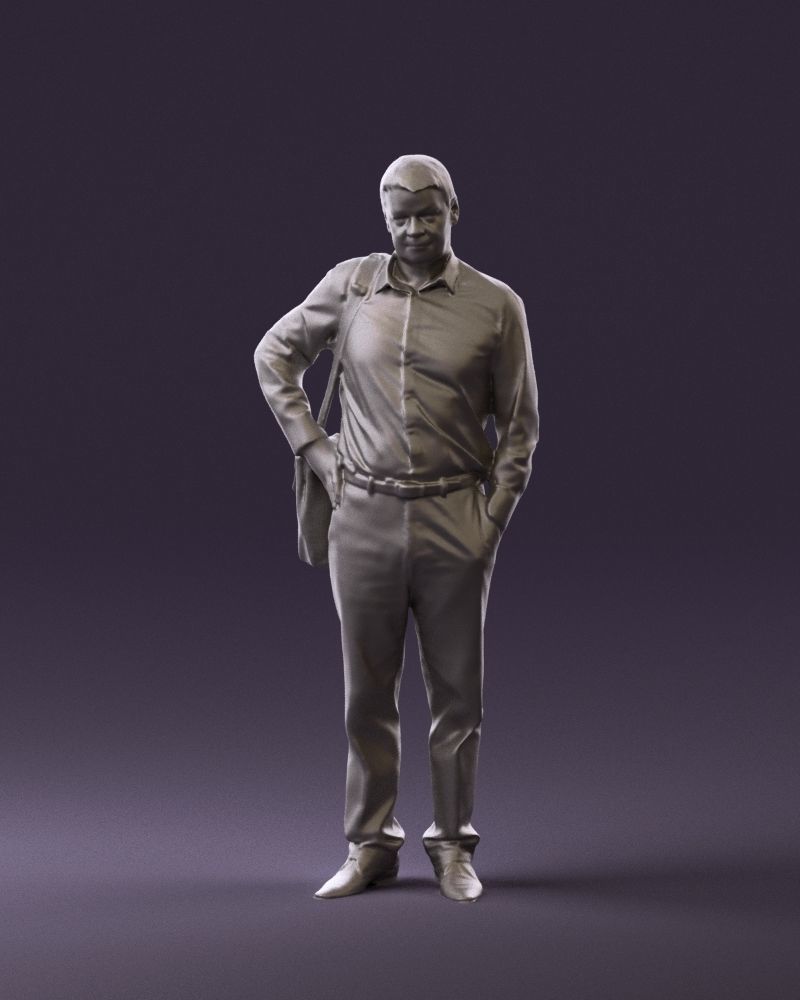 Man in checkered tshirt bag on side 0832 3D Print Ready 3D print model_24