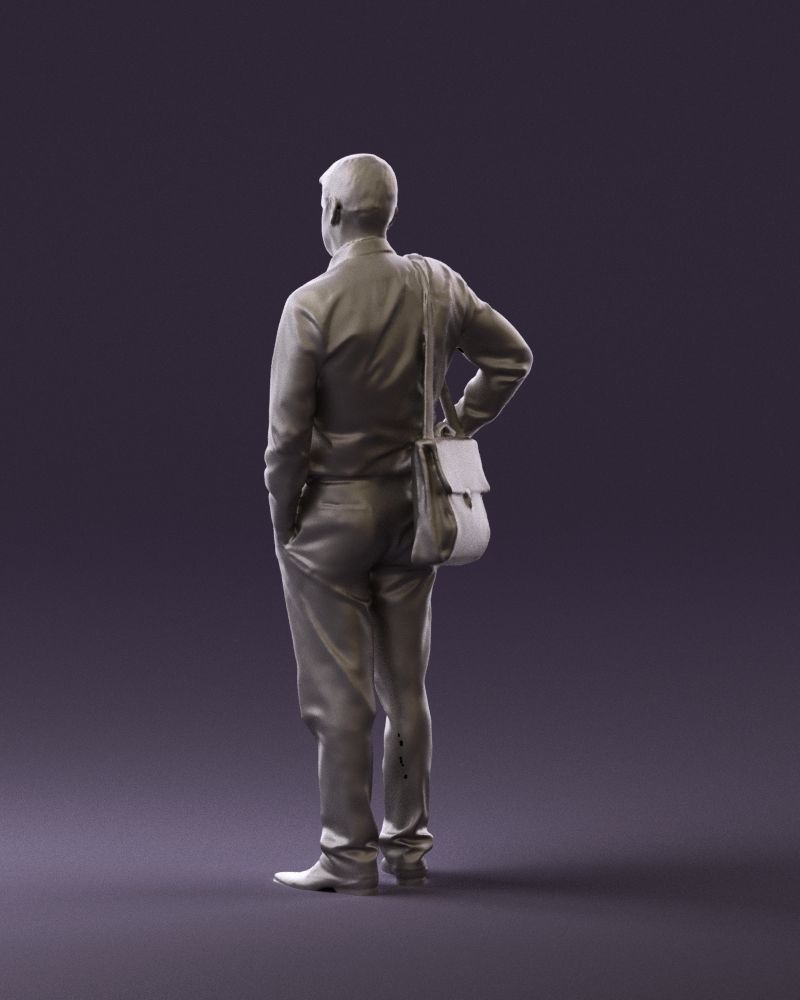 Man in checkered tshirt bag on side 0832 3D Print Ready 3D print model_14