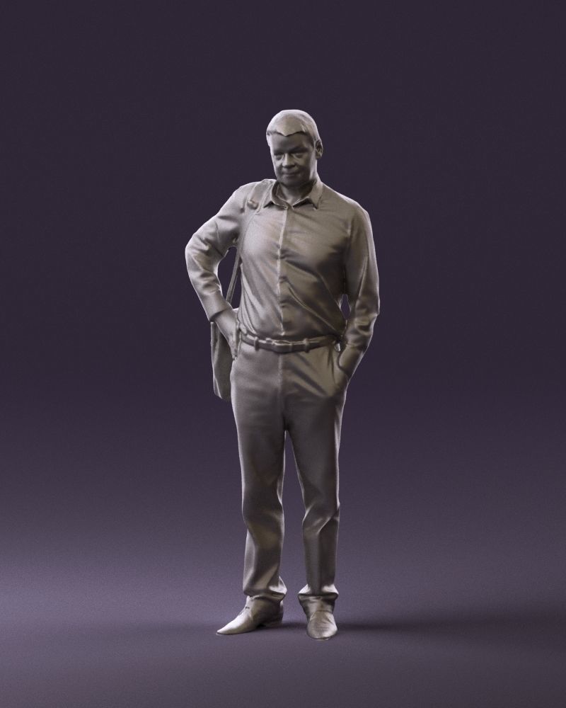 Man in checkered tshirt bag on side 0832 3D Print Ready 3D print model_22