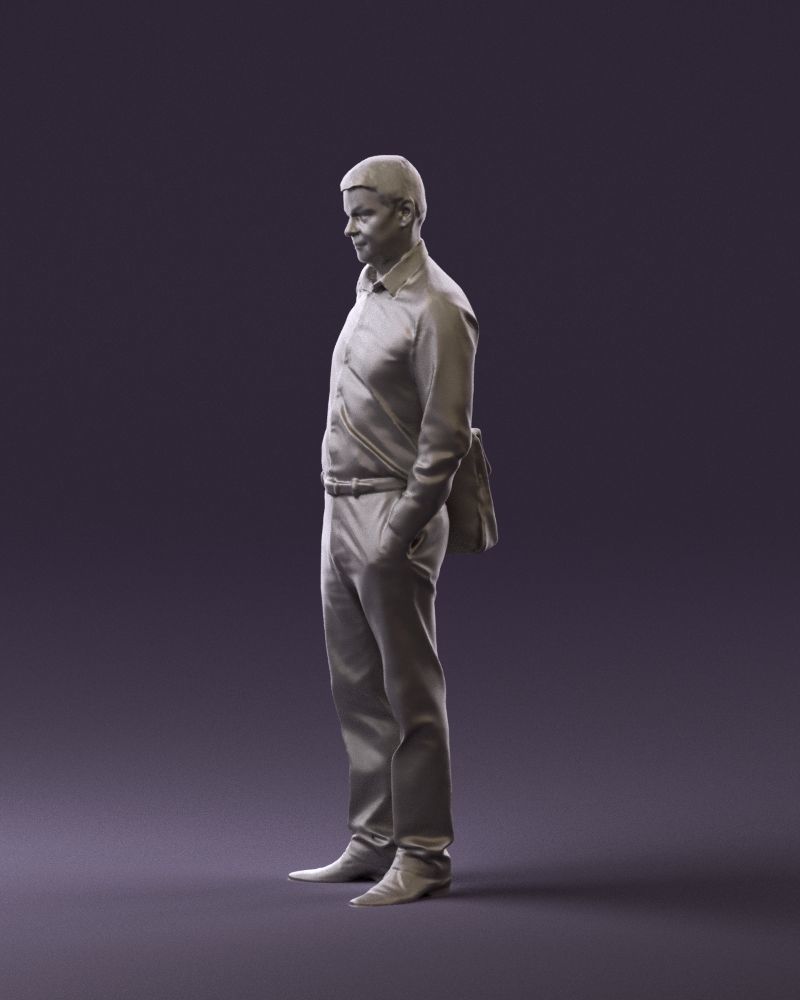 Man in checkered tshirt bag on side 0832 3D Print Ready 3D print model_18