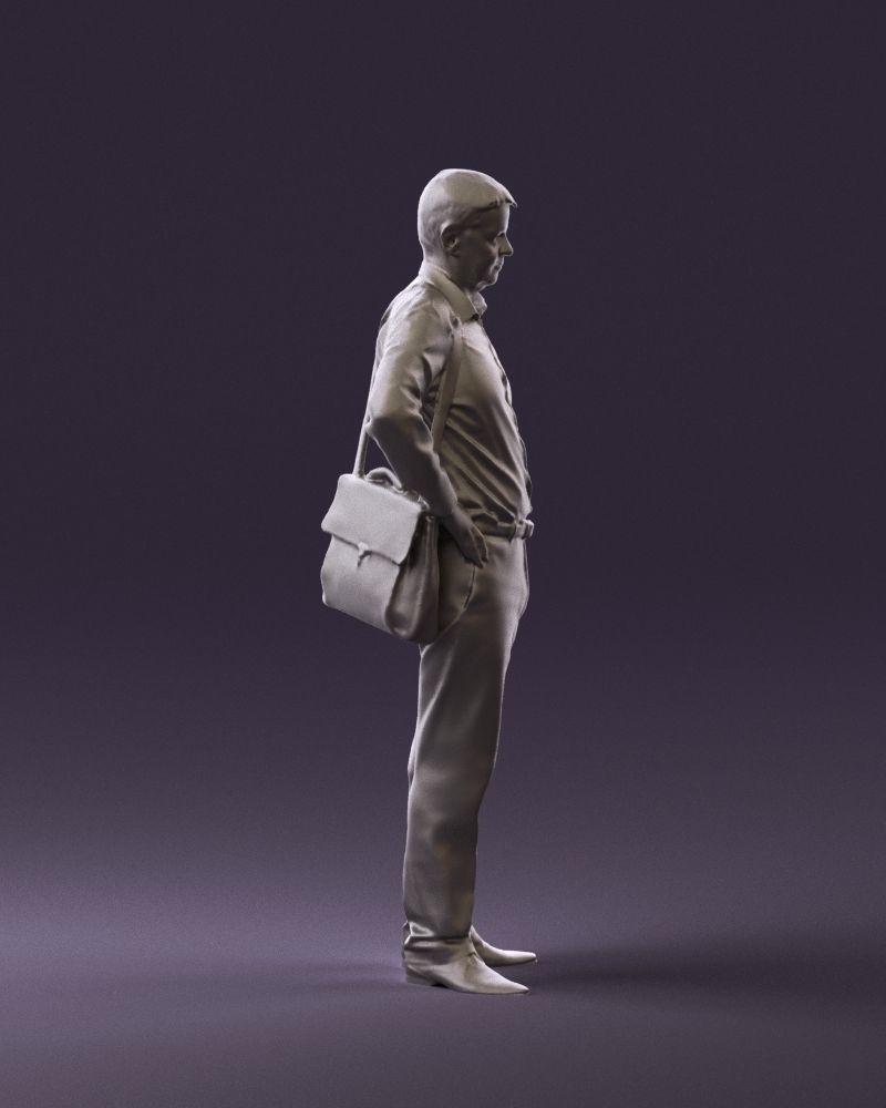 Man in checkered tshirt bag on side 0832 3D Print Ready 3D print model_8
