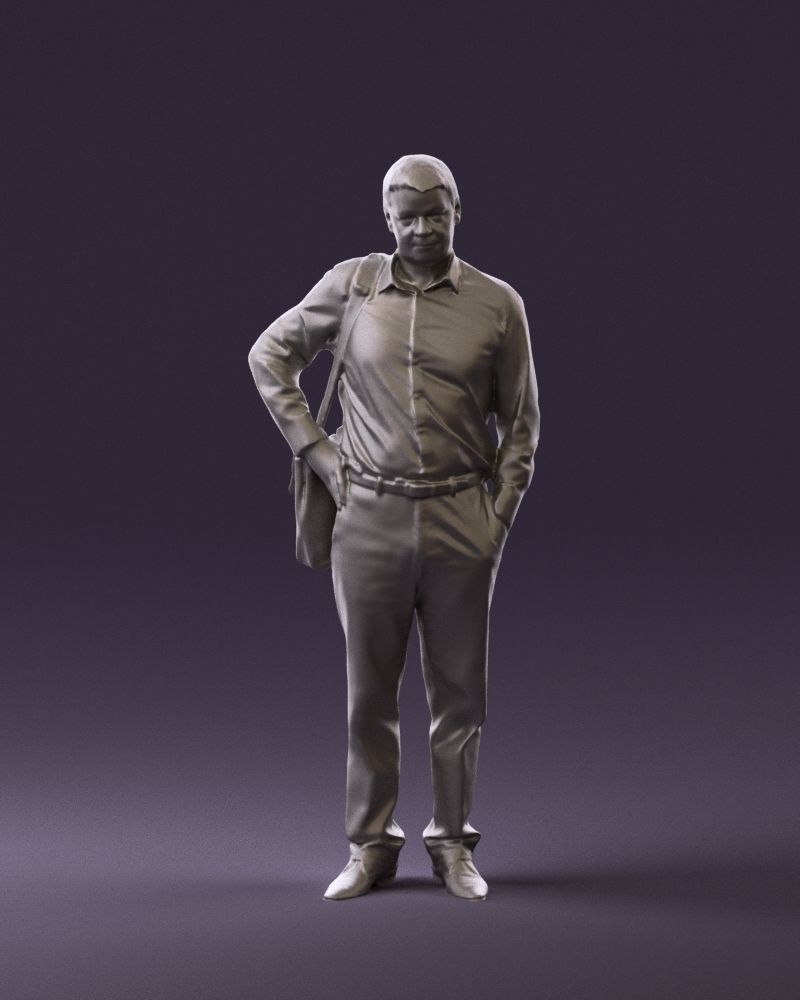 Man in checkered tshirt bag on side 0832 3D Print Ready 3D print model_2