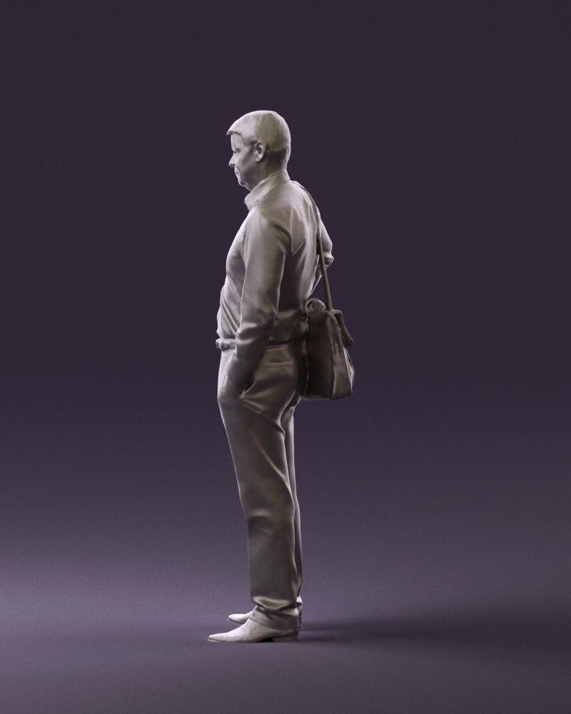 Man in checkered tshirt bag on side 0832 3D Print Ready 3D print model_16
