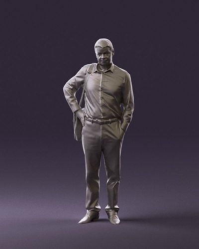 Man in checkered tshirt bag on side 0832 3D Print Ready 3D print model