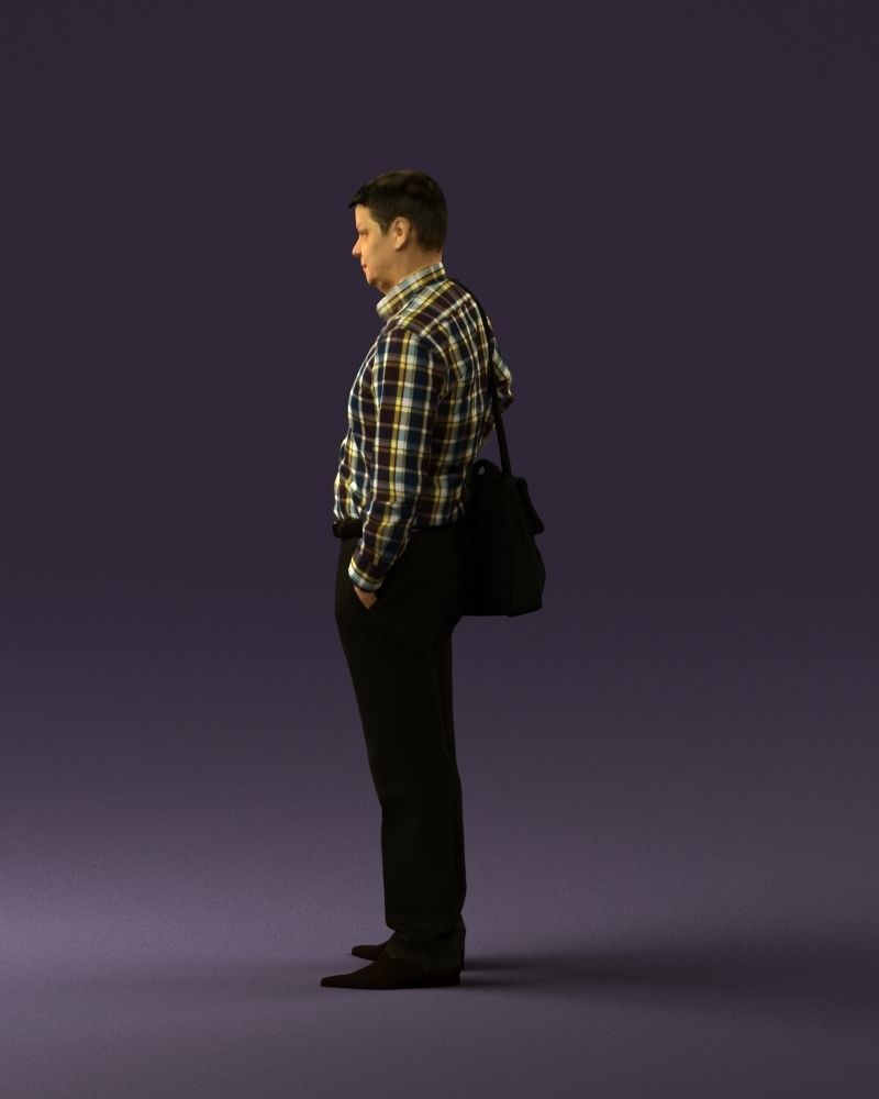 Man in checkered tshirt bag on side 0832 3D Print Ready 3D print model_17