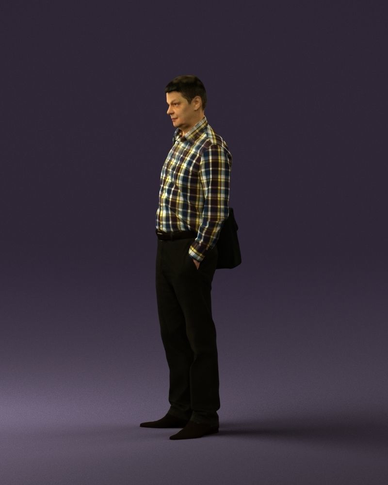 Man in checkered tshirt bag on side 0832 3D Print Ready 3D print model_19