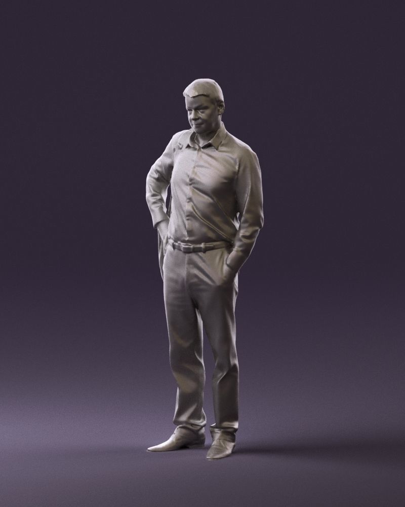 Man in checkered tshirt bag on side 0832 3D Print Ready 3D print model_20