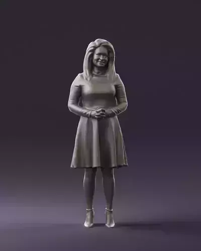Woman in dress holding hand on stomach 0829 3D Print Ready