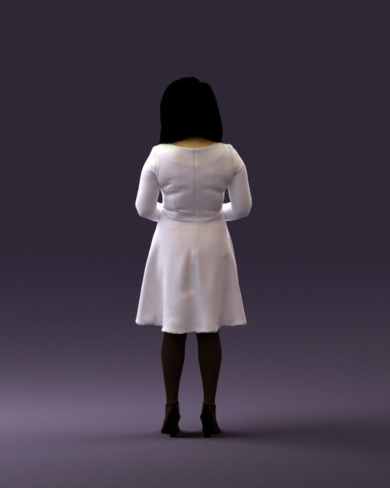 Woman in dress holding hand on stomach 0829 3D Print Ready 3D print model_13