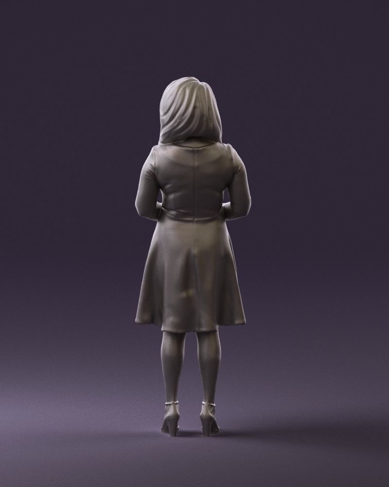 Woman in dress holding hand on stomach 0829 3D Print Ready 3D print model_12