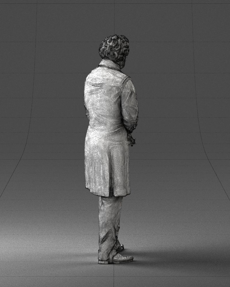 Statue of a poet from Russia 0314 3D model_11
