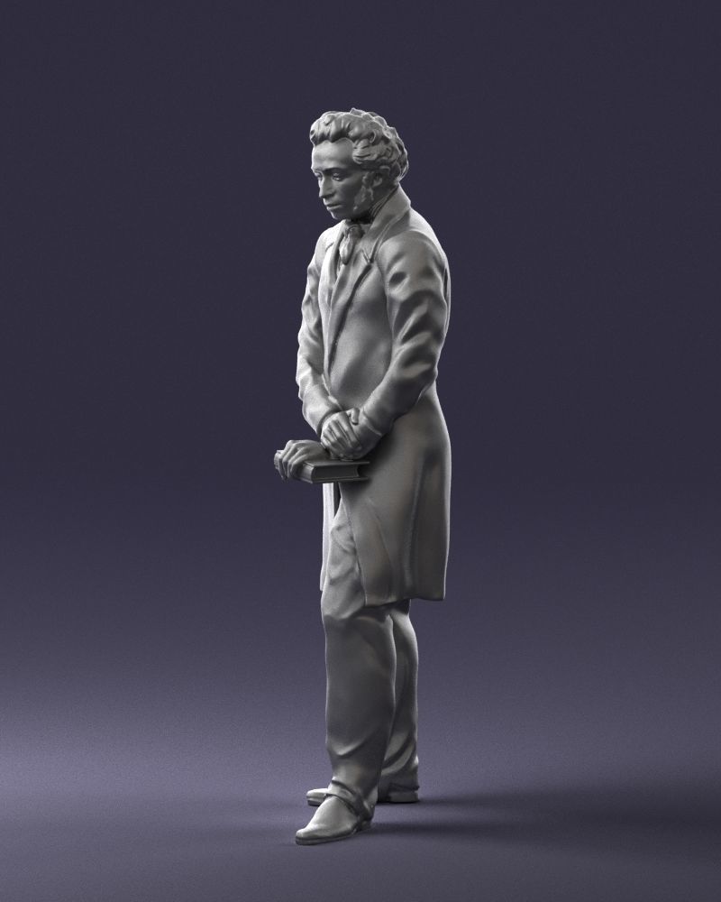 Statue of a poet from Russia 0314 3D model_18