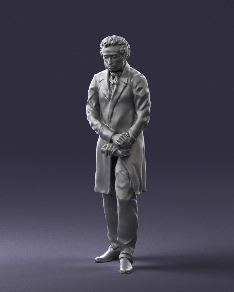 Statue of a poet from Russia 0314 3D model_20