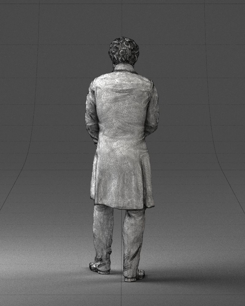 Statue of a poet from Russia 0314 3D model_13