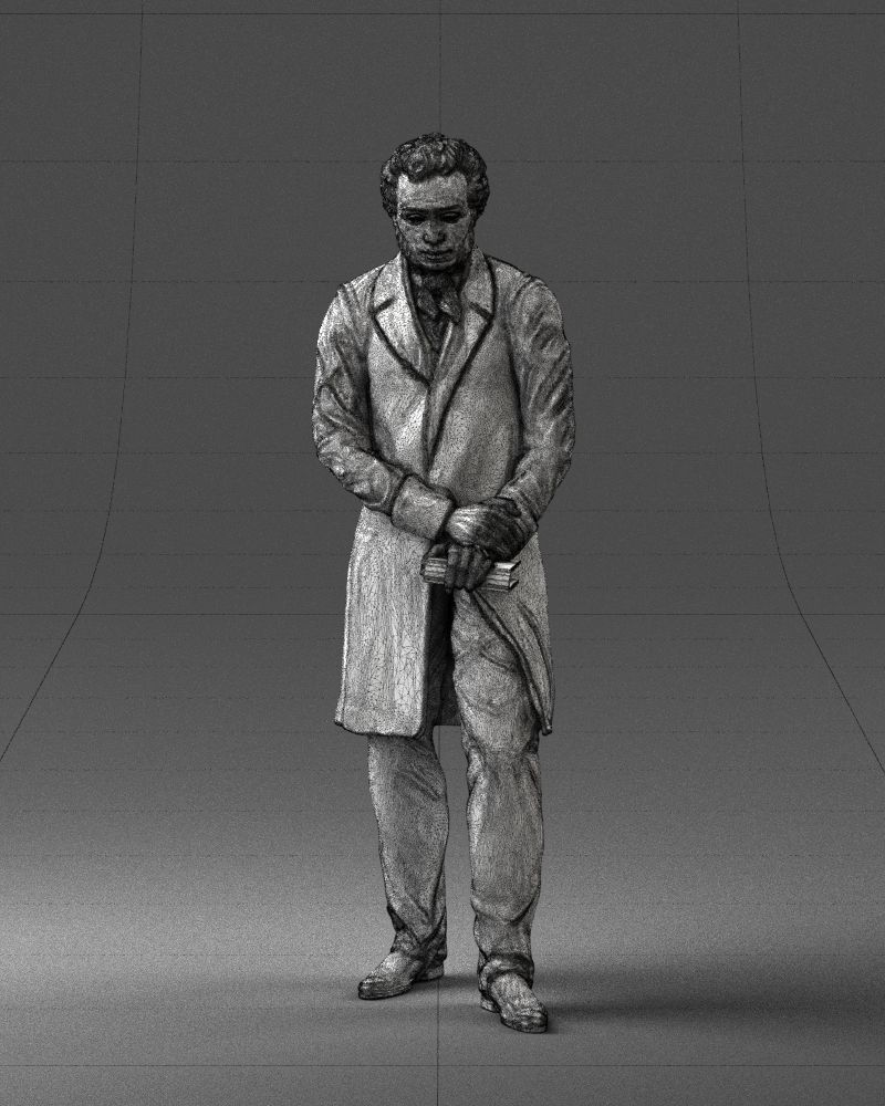 Statue of a poet from Russia 0314 3D model_23