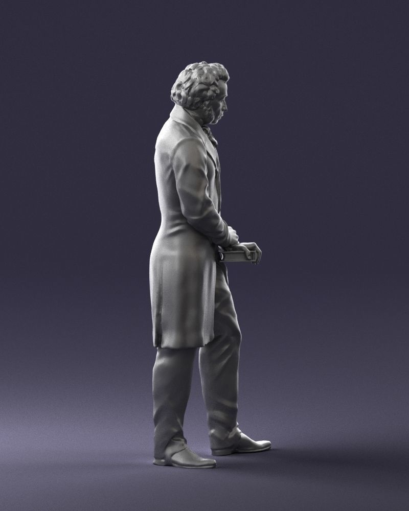 Statue of a poet from Russia 0314 3D model_8
