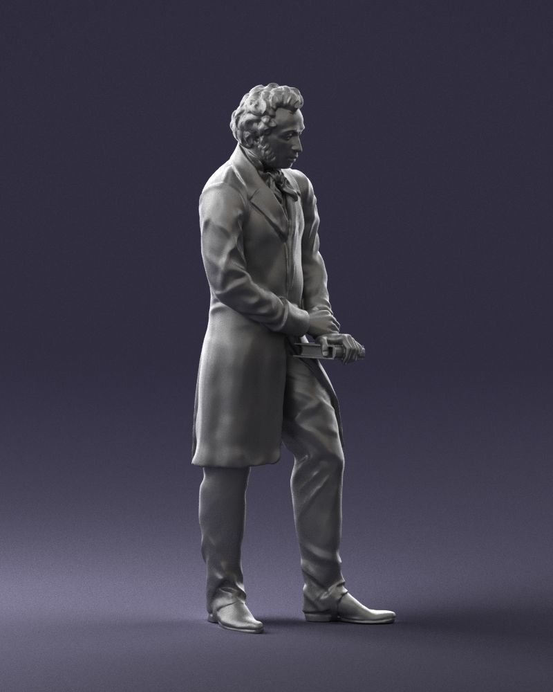 Statue of a poet from Russia 0314 3D model_6