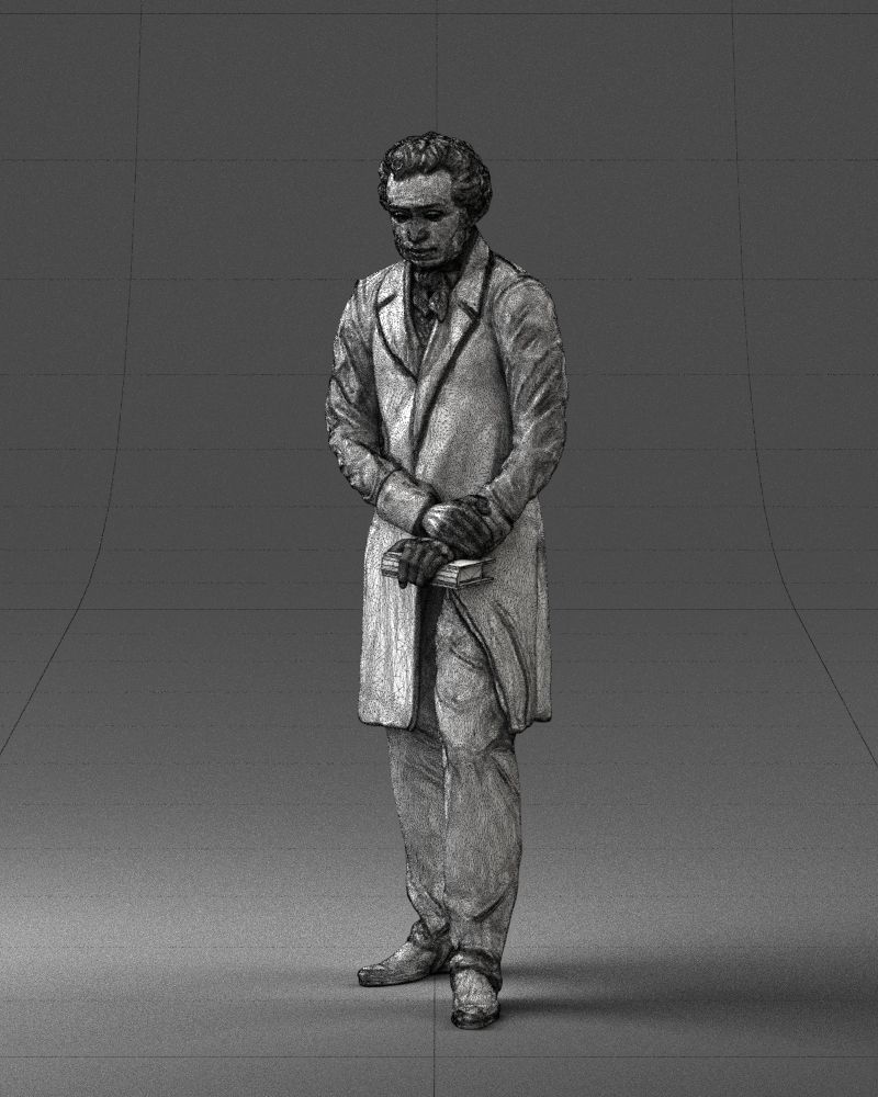 Statue of a poet from Russia 0314 3D model_21