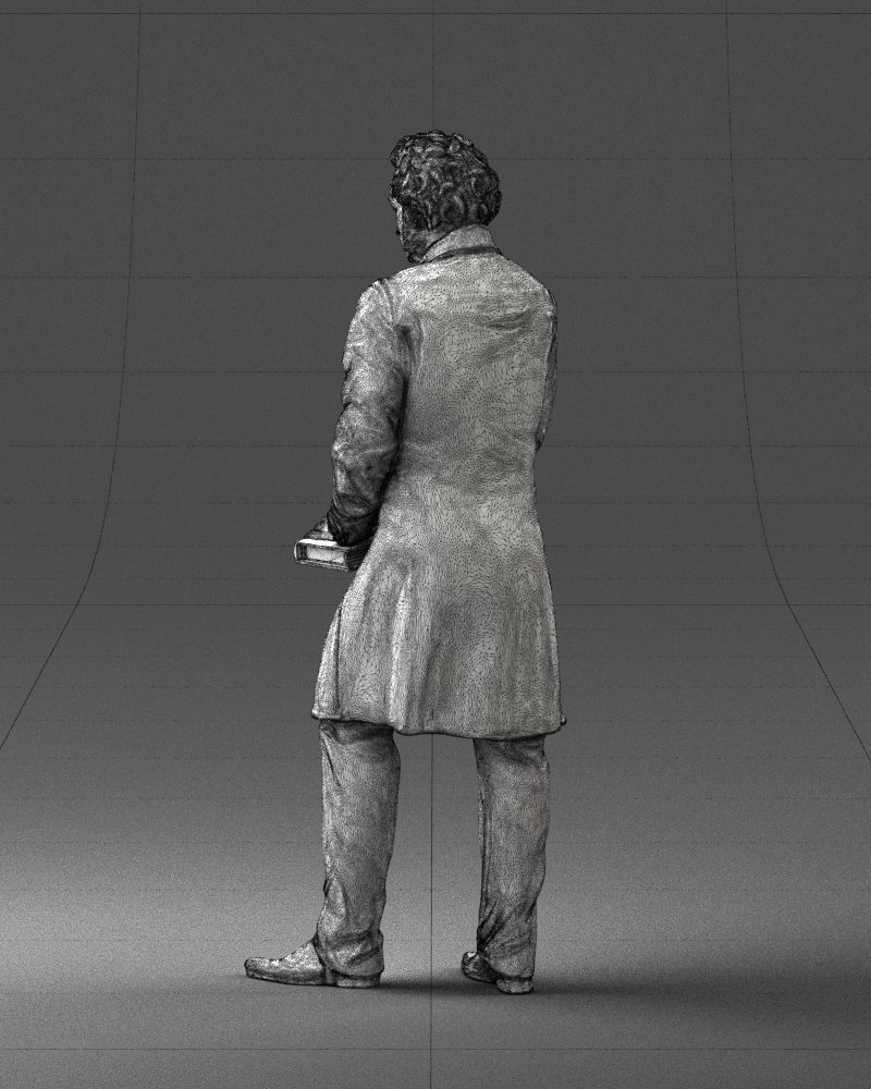 Statue of a poet from Russia 0314 3D model_15