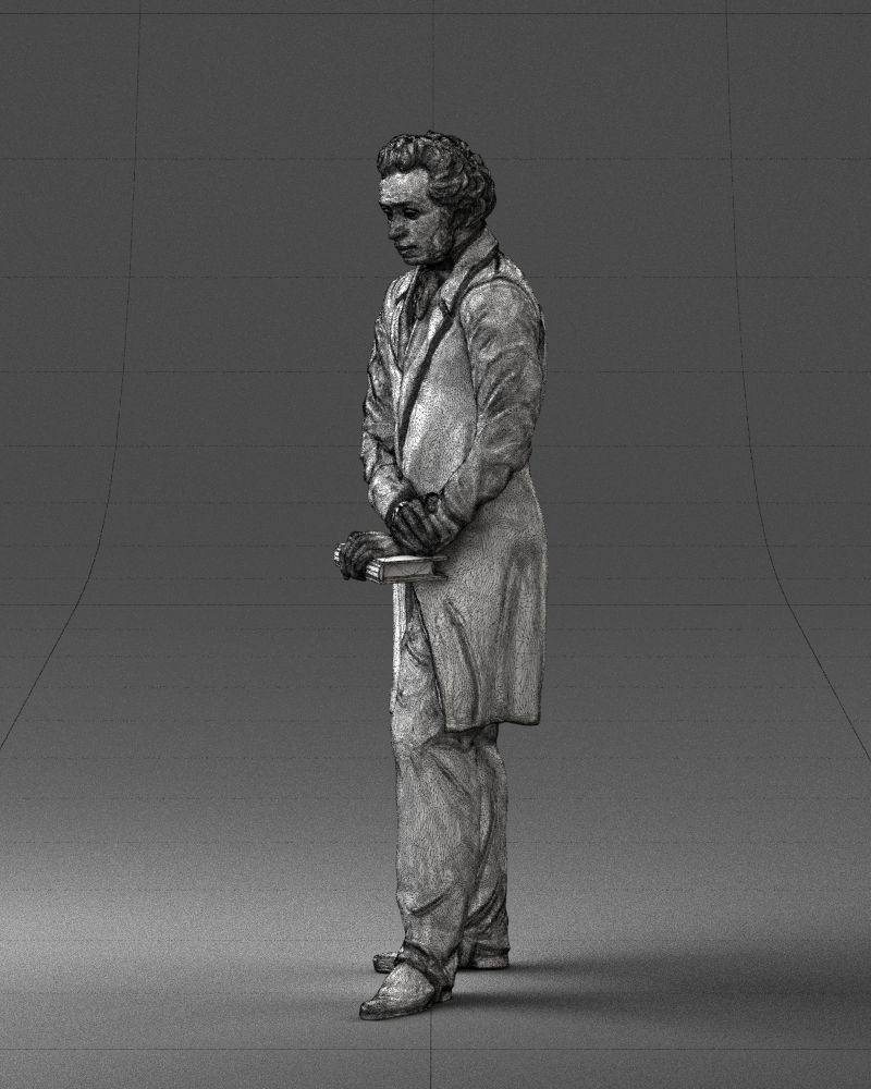 Statue of a poet from Russia 0314 3D model_19