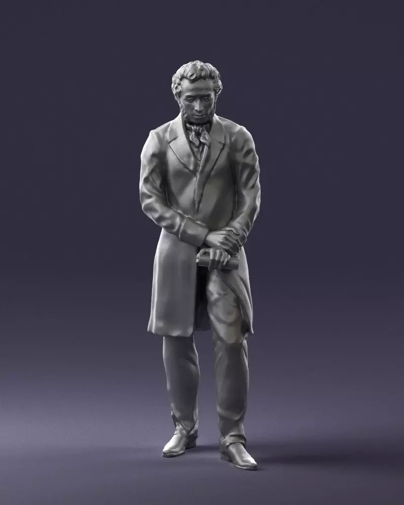 Statue of a poet from Russia 0314 3D model_0