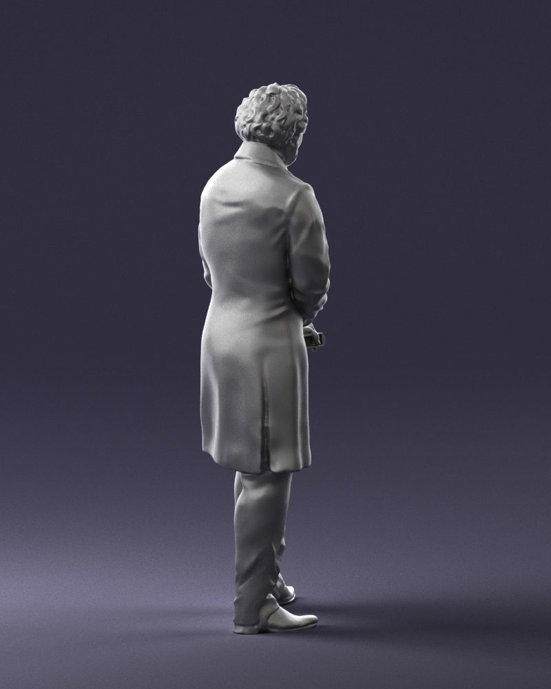 Statue of a poet from Russia 0314 3D model_10