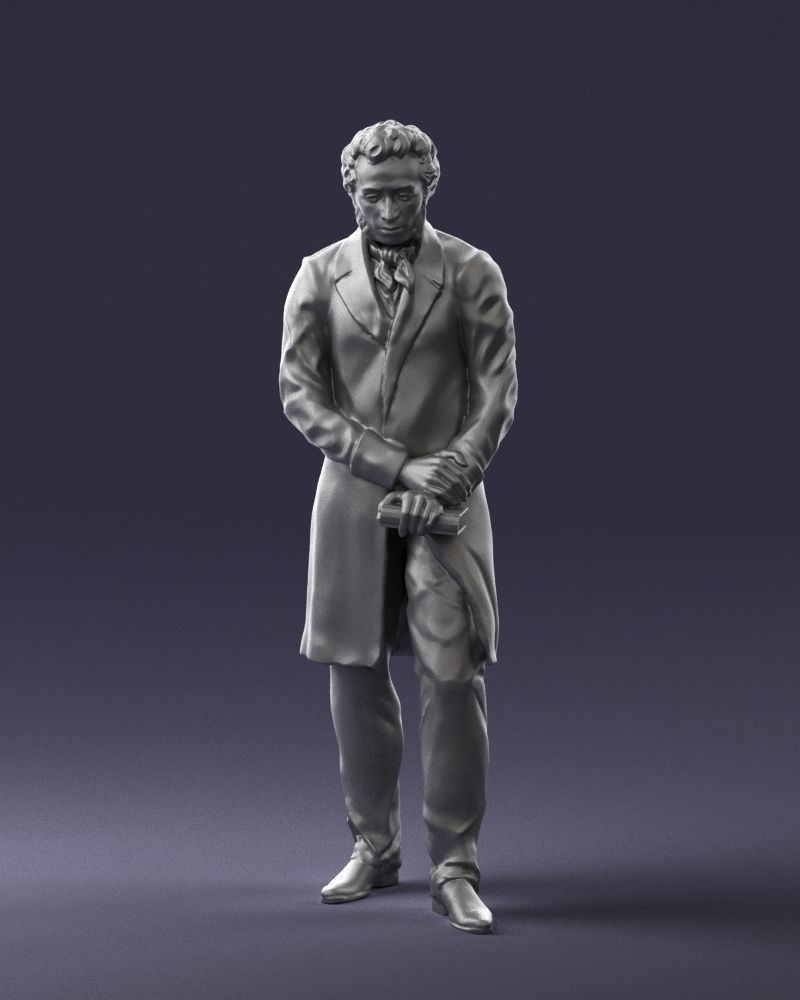 Statue of a poet from Russia 0314 3D model_22