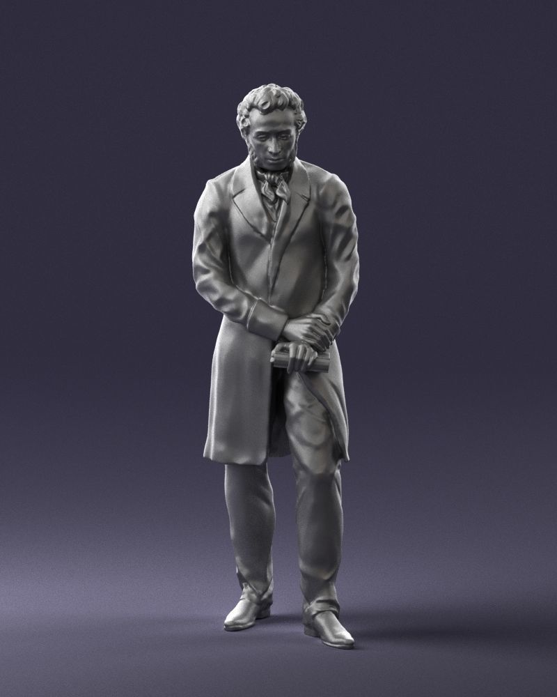 Statue of a poet from Russia 0314 3D model_24