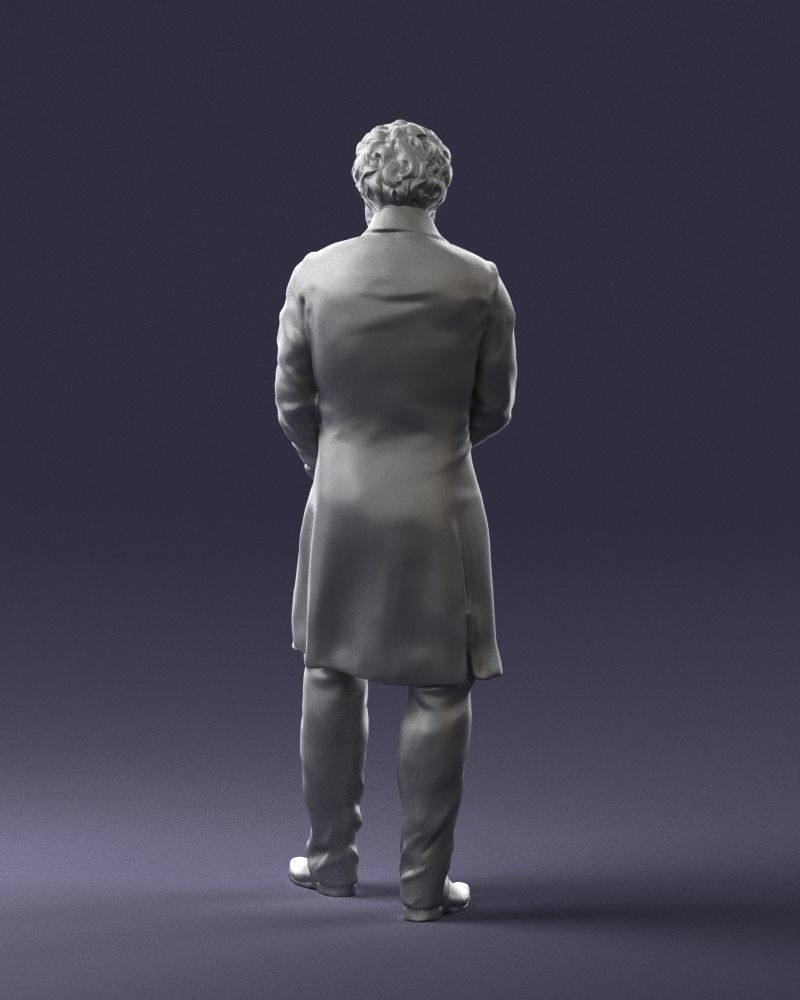 Statue of a poet from Russia 0314 3D model_12