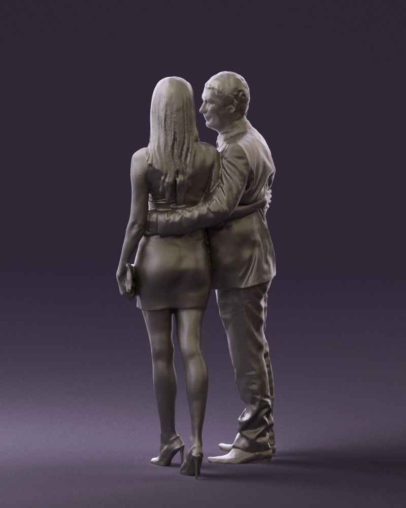 Man and woman in evening dresses 0591 3D model_22