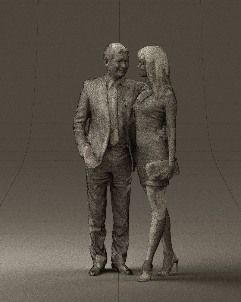 Man and woman in evening dresses 0591 3D model_32