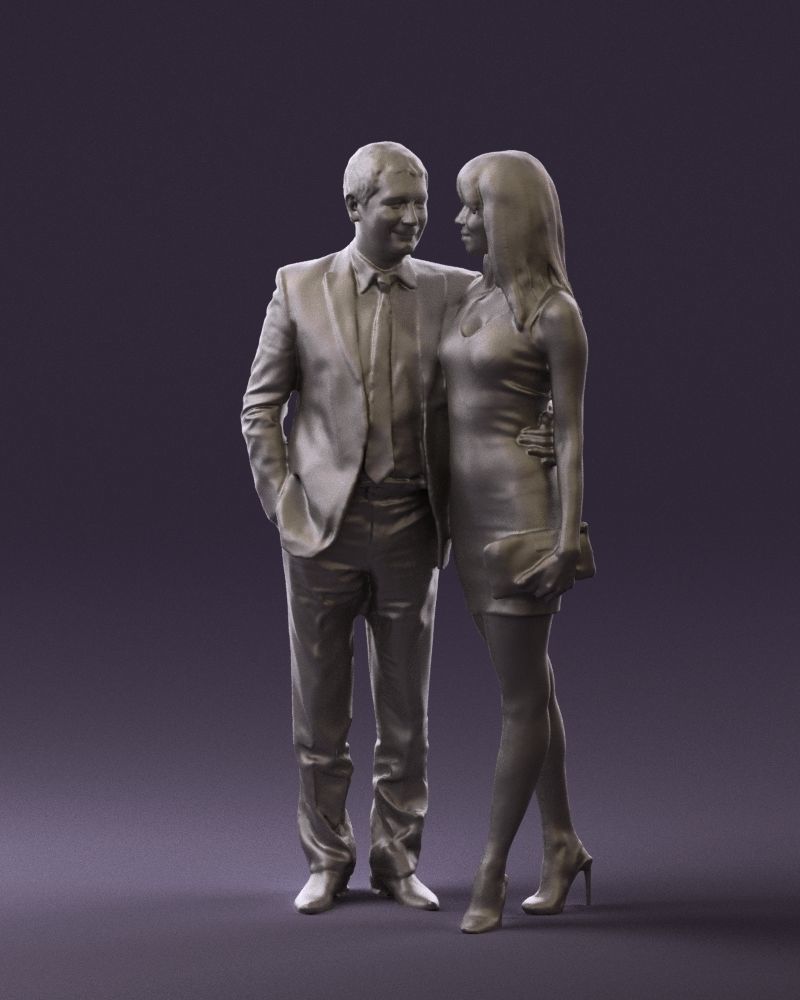 Man and woman in evening dresses 0591 3D model_31