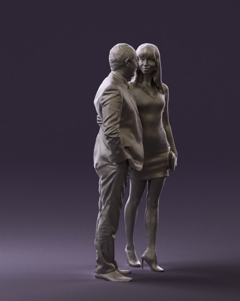 Man and woman in evening dresses 0591 3D model_10