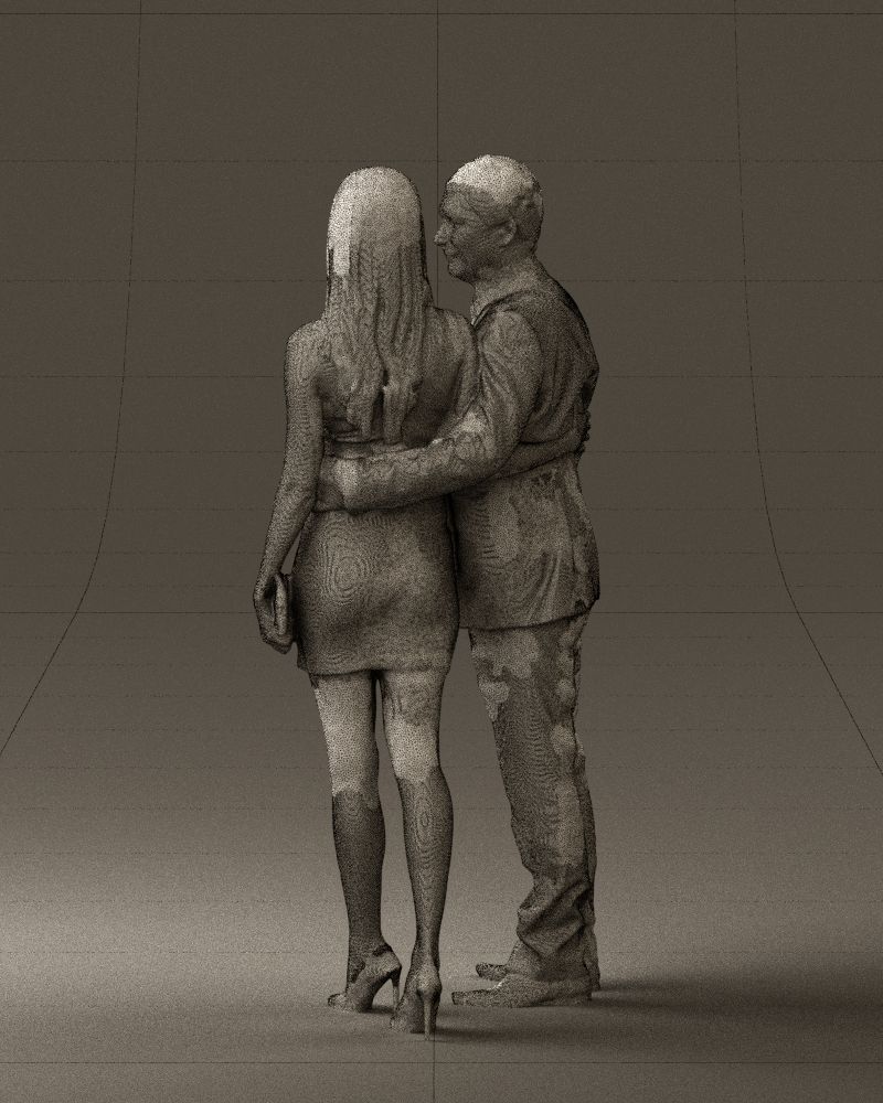 Man and woman in evening dresses 0591 3D model_23