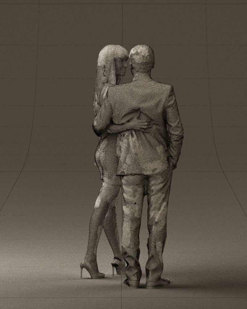 Man and woman in evening dresses 0591 3D model_17