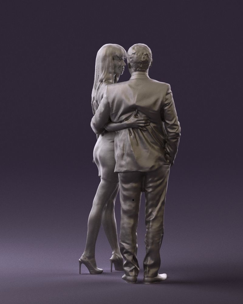 Man and woman in evening dresses 0591 3D model_16
