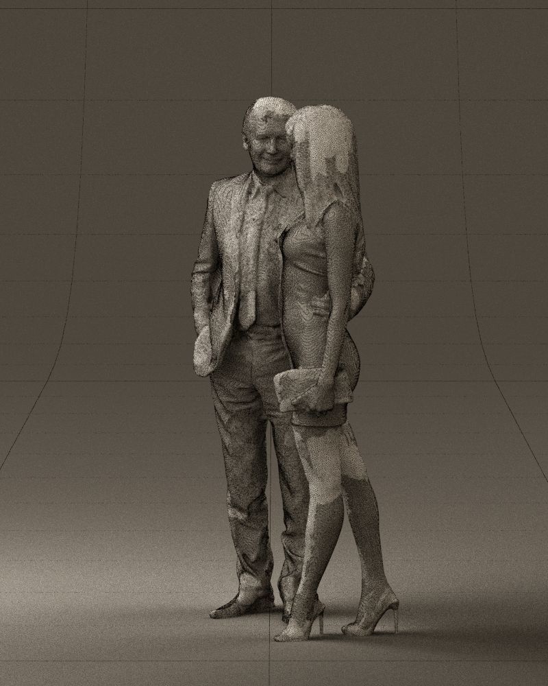 Man and woman in evening dresses 0591 3D model_29